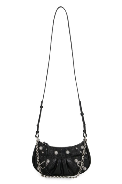 Shop Balenciaga Le Cagole Mini Leather Bag In Black