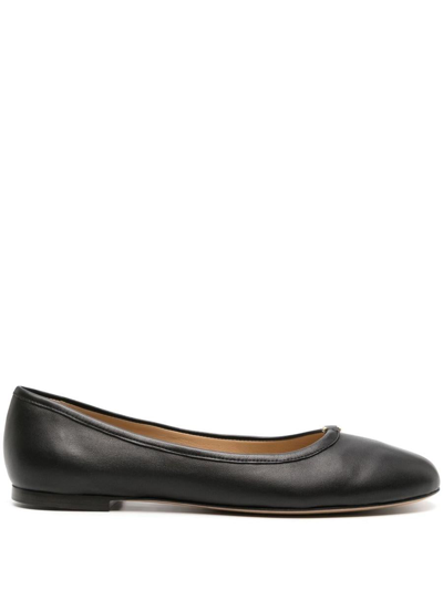 Shop Chloé Marcie Leather Ballet Flats In Black