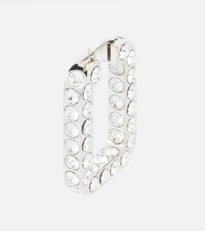 Amina Muaddi Charlotte Embellished Hoop Earrings In Metallic