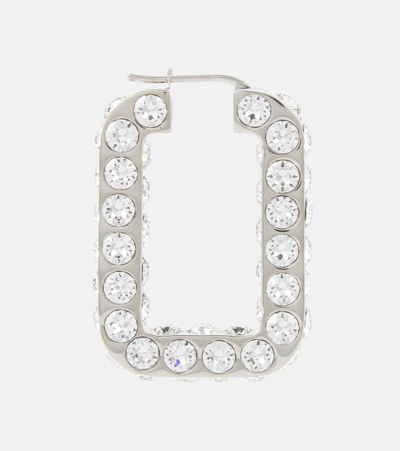 Amina Muaddi Charlotte Embellished Hoop Earrings In Metallic