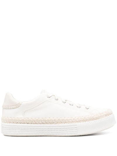 Shop Chloé Telma Leather Sneakers In White