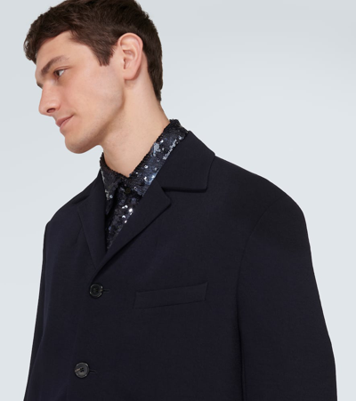 Shop Dries Van Noten Single-breasted Blazer In Blue