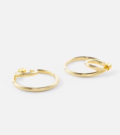 Shop Jennifer Fisher Double Baby 10kt Gold-plated Hoop Earrings In Yellow