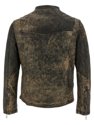 Shop Giorgio Brato Vintage Leather Jacket In Brown