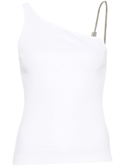 Shop Givenchy One Shoulder Cotton Top In White