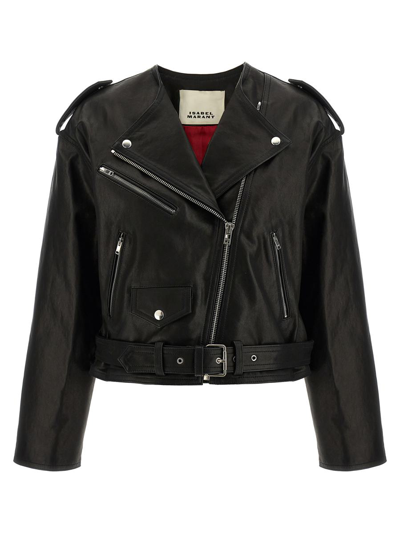 Shop Isabel Marant 'audric' Biker Jacket In Black