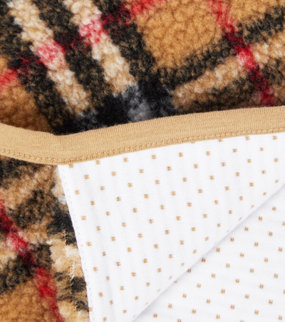 Burberry Baby  Check Hat And Booties Set In Beige