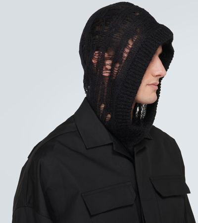 Rick Owens Cappuccio Maglia Ski Mask In Black