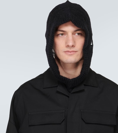 Rick Owens Cappuccio Maglia Ski Mask In Black