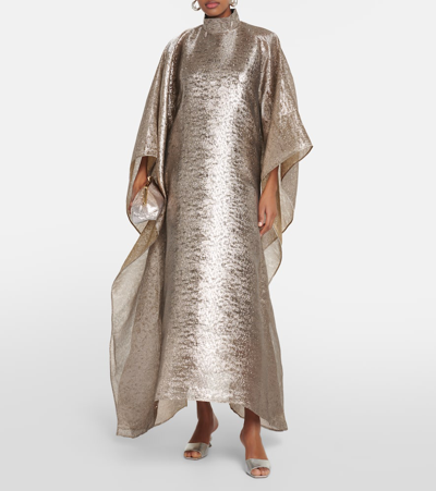 Shop Taller Marmo Mirage Belted Sheer Wool-blend Kaftan In Gold