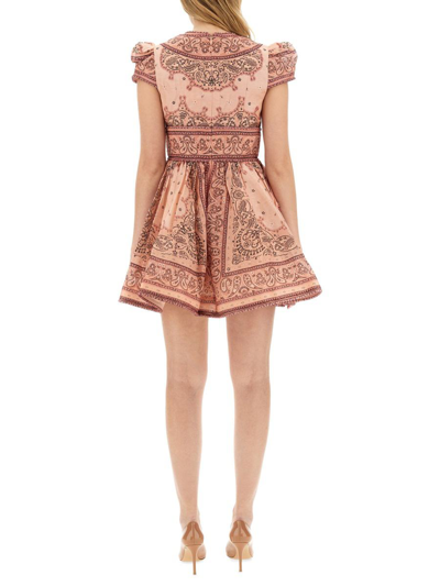 Shop Zimmermann V-neck Dress In Pink