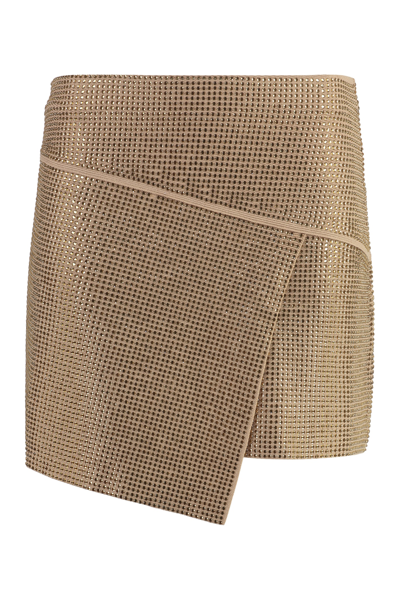Andreädamo Andreādamo Sequin Knit Skirt In Gold
