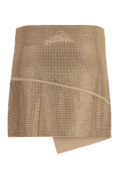 Andreädamo Andreādamo Sequin Knit Skirt In Gold