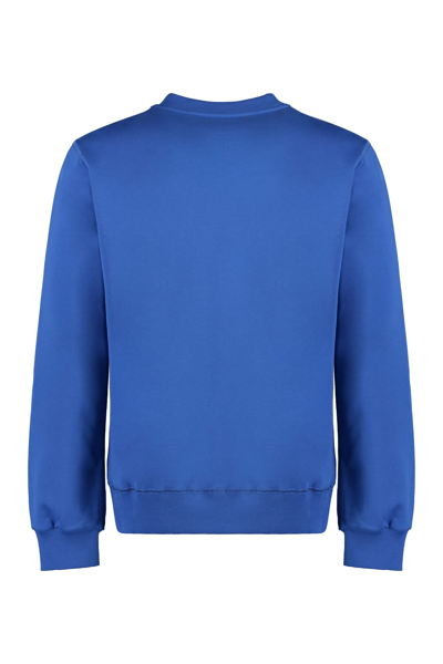 Shop Dolce & Gabbana Cotton Crew-neck Sweatshirt In Blue