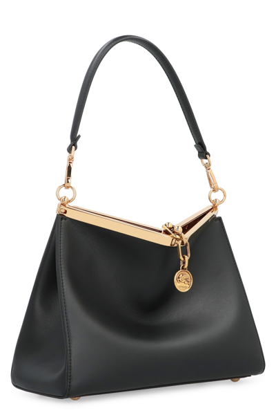 Shop Etro Vela Leather Shoulder Bag In Black