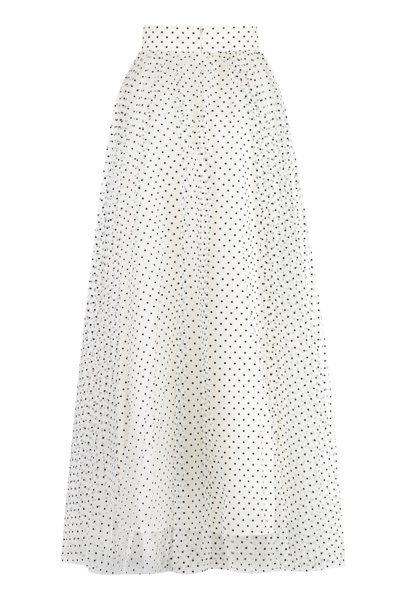 Shop Zimmermann Polka-dot Tulle Skirt In White