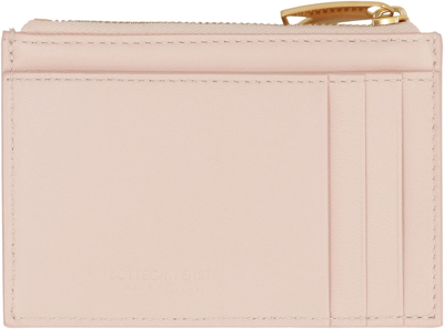 Shop Bottega Veneta Leather Card Holder In Pink