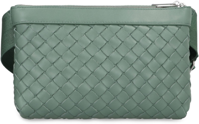 Shop Bottega Veneta Intrecciato Duo Crossbody Bag In Green