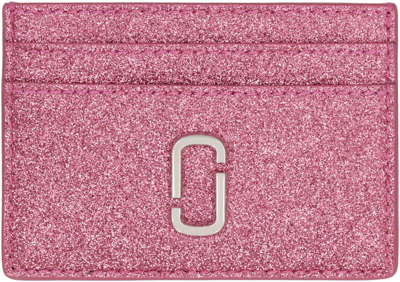 Shop Marc Jacobs The Galactic Leather Card Holder In Fuchsia