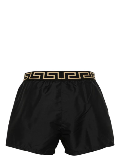 Shop Versace Swim Short Boxer Tessuto Poly Golfo Pd Taiana In G Black Gold Greek Key