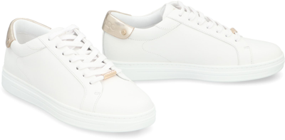 Shop Jimmy Choo Rome/f Leather Sneakers In White