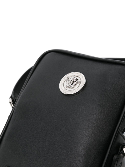 Shop Versace Phone Case Calf In P Black Palladium