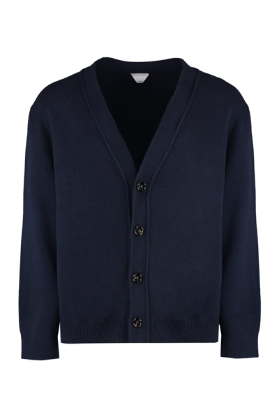 Shop Bottega Veneta Cashmere Cardigan In Blue