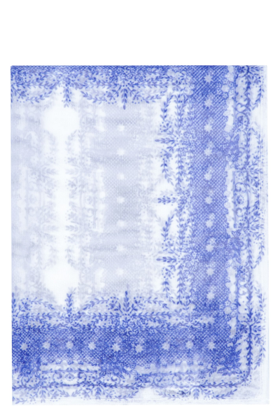 Shop Philosophy Di Lorenzo Serafini Floral Printed Scarf In Blue