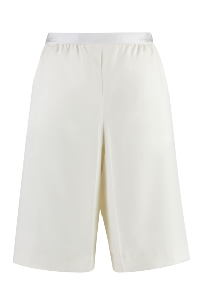 Shop Agnona Wool Shorts In Ivory