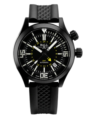 Pre-owned Ball Engineer Master Ii Diver Gmt Black Dial Men's Watch Dg1020a-p3aj-bk