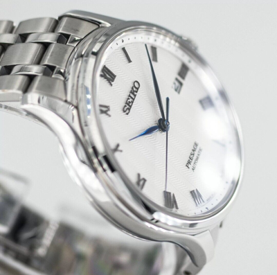 Pre-owned Seiko Srpc79j1 Zen Garden, Mens Automatic Brand Watch, White
