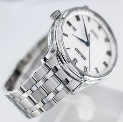Pre-owned Seiko Srpc79j1 Zen Garden, Mens Automatic Brand Watch, White