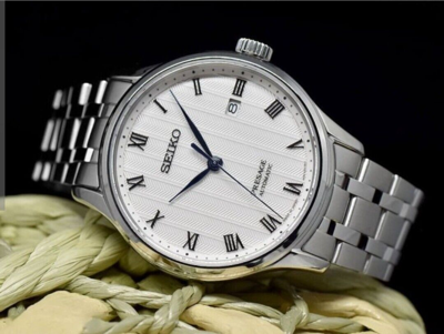 Pre-owned Seiko Srpc79j1 Zen Garden, Mens Automatic Brand Watch, White
