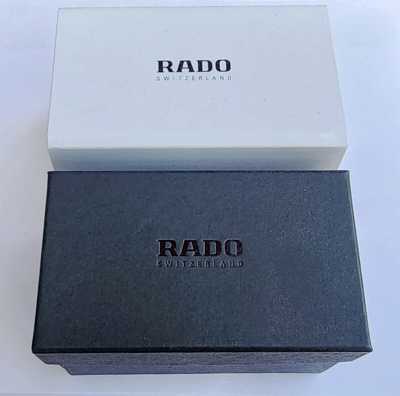 Pre-owned Rado Thinline 30mm Ladies Swiss Watch Black Ceramic Rose Gold Dial R27742159