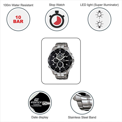 Pre-owned Casio Men's Wrist Watch Edifice Efr-547d-1avudf (ex238) Silver Chronograph