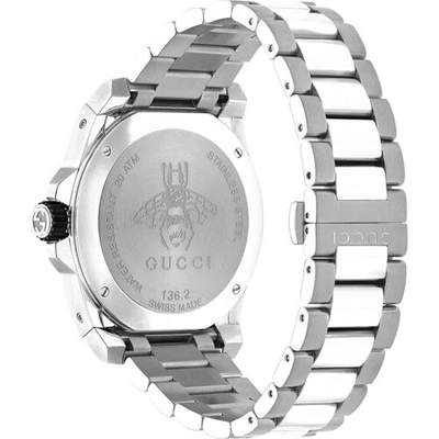 Pre-owned Gucci Ya136222 Men's Dive Green Dial Quartz Watch