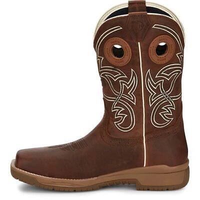 Pre-owned Justin Boots Justin Men's Cr3201 11" Spice Brown Composite Toe Waterproof Eh Work Boots In Spice Brown (brown)
