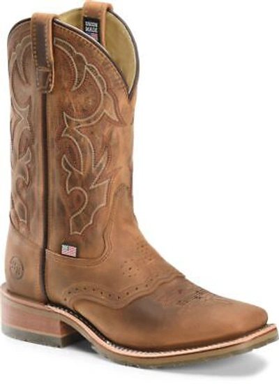 Pre-owned Double-h Boots Men's Jase 11" Domestic Wide Square Toe I.c.e.™soft Toe Work Boot In Brown