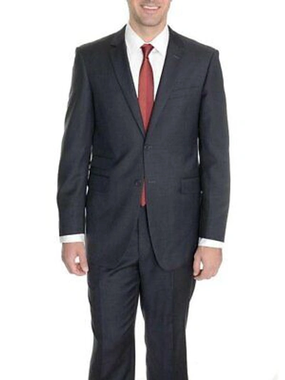 Pre-owned Raphael Regular Fit Charcoal Gray Two Button Wool Suit