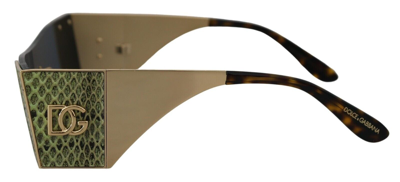 Pre-owned Dolce & Gabbana Gold Metal Rectangle Shades Dg2263 Sunglasses Rrp $1000 In Blue
