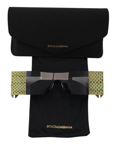 Pre-owned Dolce & Gabbana Gold Metal Rectangle Shades Dg2263 Sunglasses Rrp $1000 In Blue