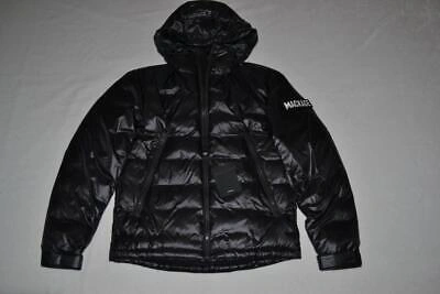 Pre-owned Mackage Authentic  Vic Ultralight Sateen Down Jacket Hood Black Men Brand