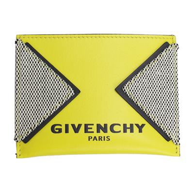 Pre-owned Givenchy Brand  Yellow Leather With Logos Card Case Bk600 3k0sw 054