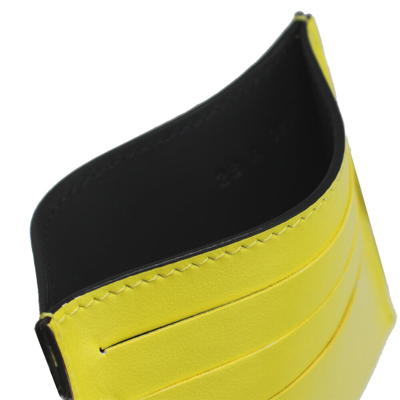 Pre-owned Givenchy Brand  Yellow Leather With Logos Card Case Bk600 3k0sw 054