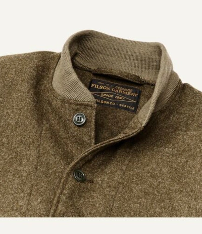 Pre-owned Filson Men's Ccc Wool Bomber Jacket - Size Large Color: Marsh Olive