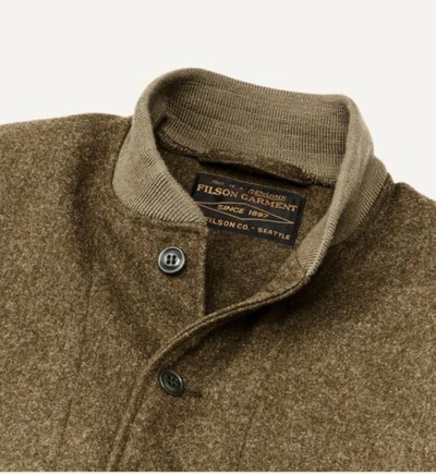 Pre-owned Filson Men's Ccc Wool Bomber Jacket - Size Large Color: Marsh Olive