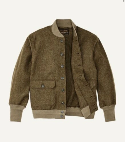Pre-owned Filson Men's Ccc Wool Bomber Jacket - Size Large Color: Marsh Olive