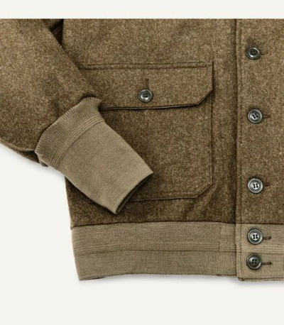 Pre-owned Filson Men's Ccc Wool Bomber Jacket - Size Large Color: Marsh Olive