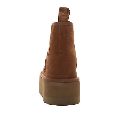 Pre-owned Ugg A23us Women's Ankle Boot 1134526 W Neumel Platform Chelsea Che In Brown