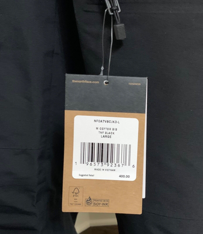 Pre-owned The North Face Mens Ceptor Dryvent Waterproof Shell Ski Bibs Pants - Black White